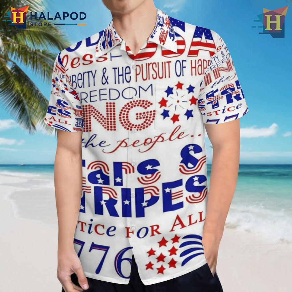 Art Print Independence Day Hawaiian Shirt 2026 America Patriotic Fan Apparel