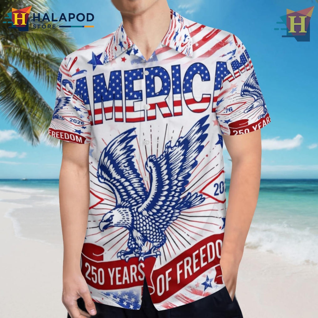 Art Print Patriotic 250th Hawaiian Shirt 2026 American Independence Fan Gear