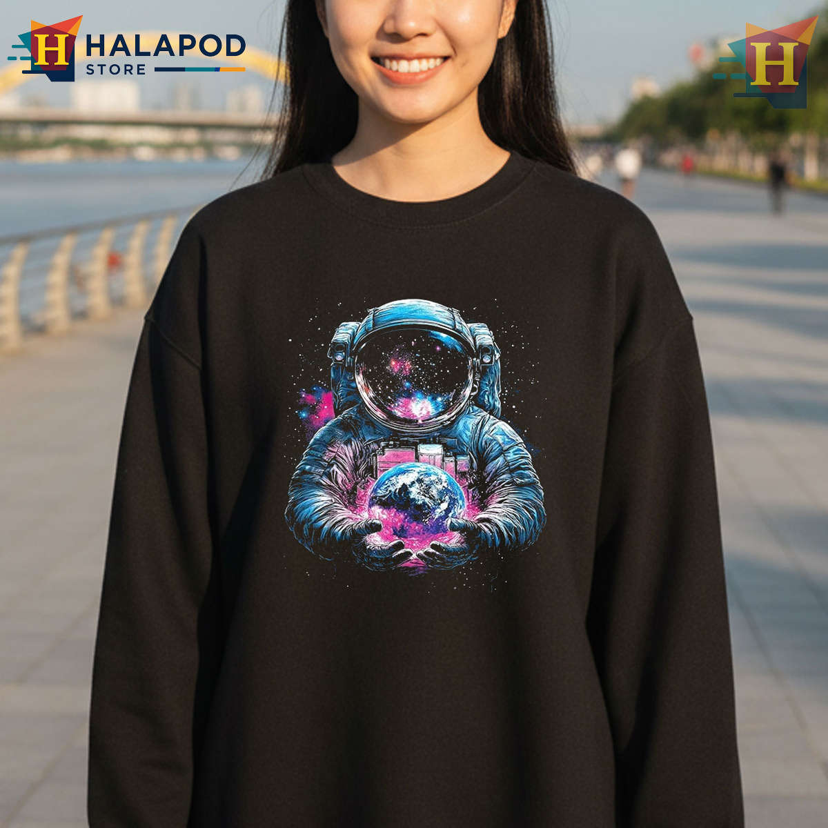 Astronaut Galaxy Space Shirt Planet Earth Universe Science Graphic Tee