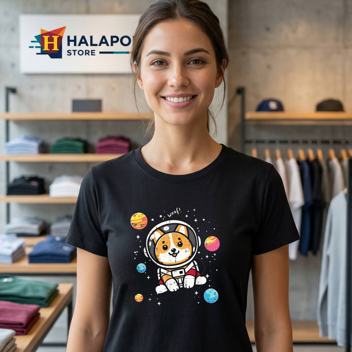 Astronaut Welsh Corgi Dog TShirt Space Galaxy Woof Funny Graphic For Mens