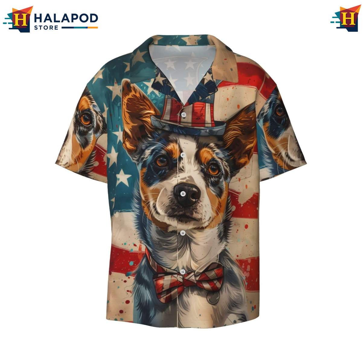Australian Cattle Dog Hawaiian Shirt Mens Pattern Summer Beach Button Down