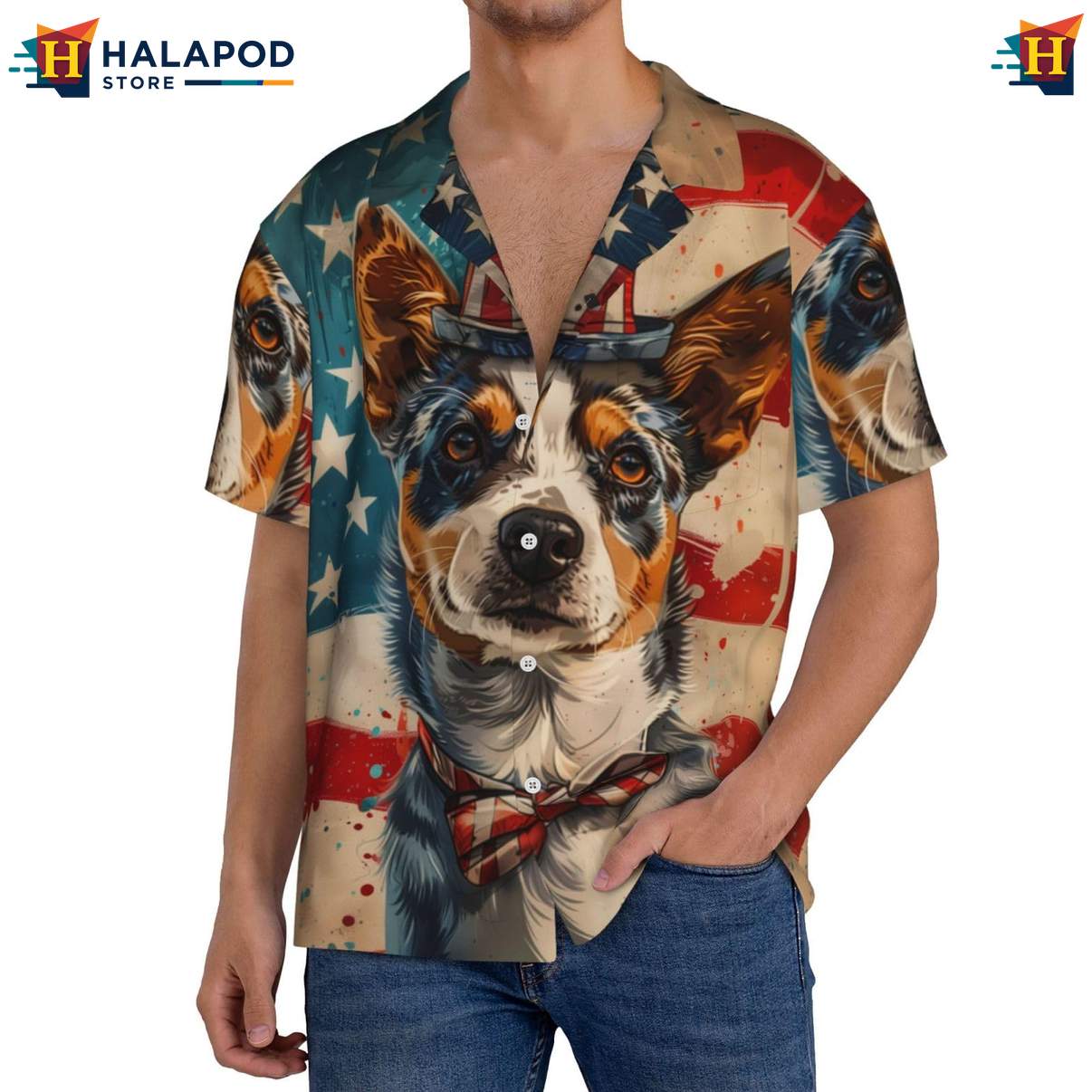 Australian Cattle Dog Aloha Shirt Mens Pattern Summer Beach Button Down
