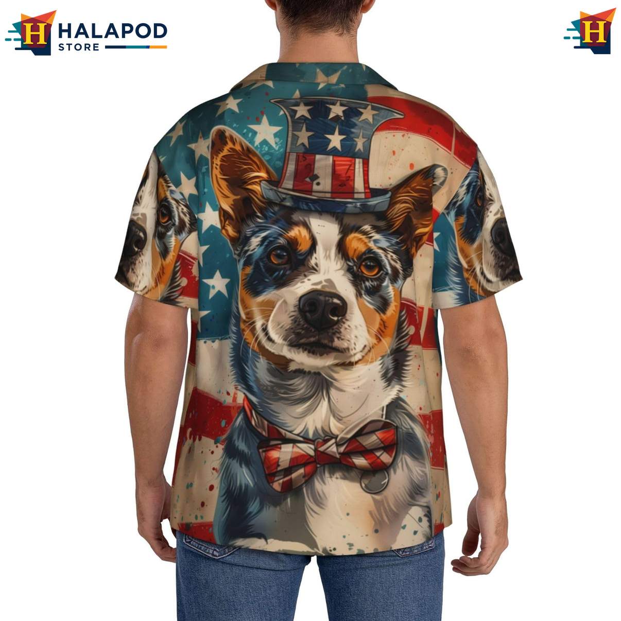 Australian Cattle Dog Aloha Shirt Mens Pattern Summer Beach Button Down