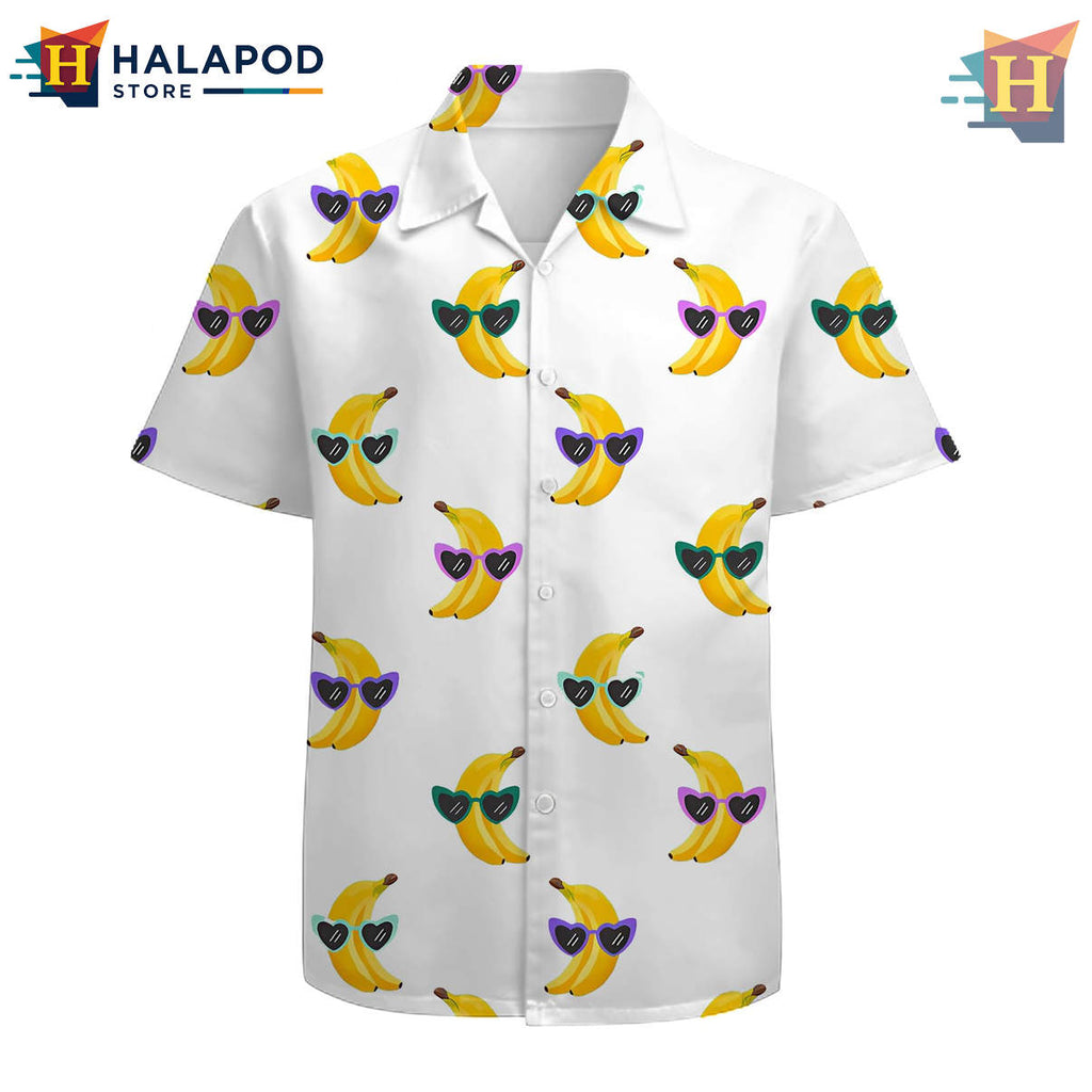Banana Glasses Funny Hawaiian Shirt 2026 Graphic Tropical Holiday Beach Apparel