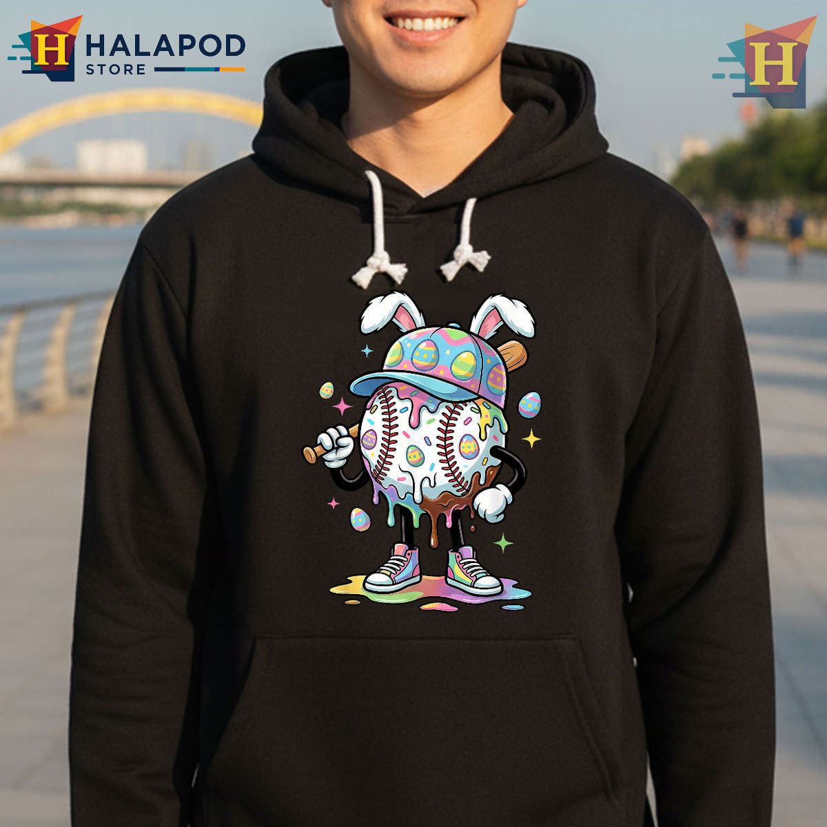 Baseball Drip Ice Cream Graphic Easter Shirts For Boys Youth Style