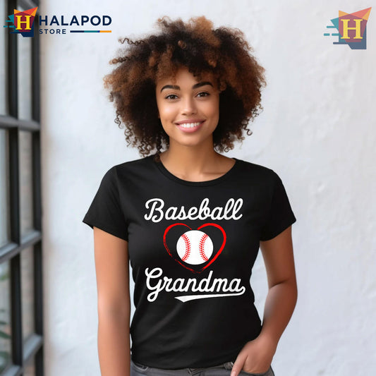 Baseball Grandma Heart Design Mothers Day Shirt For Women