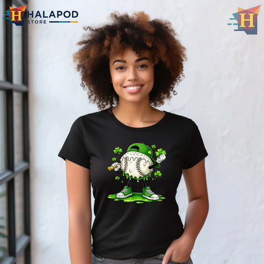 Baseball Ice Cream Player Graphic Cute Saint Patricks Day Shirt Sports Fun