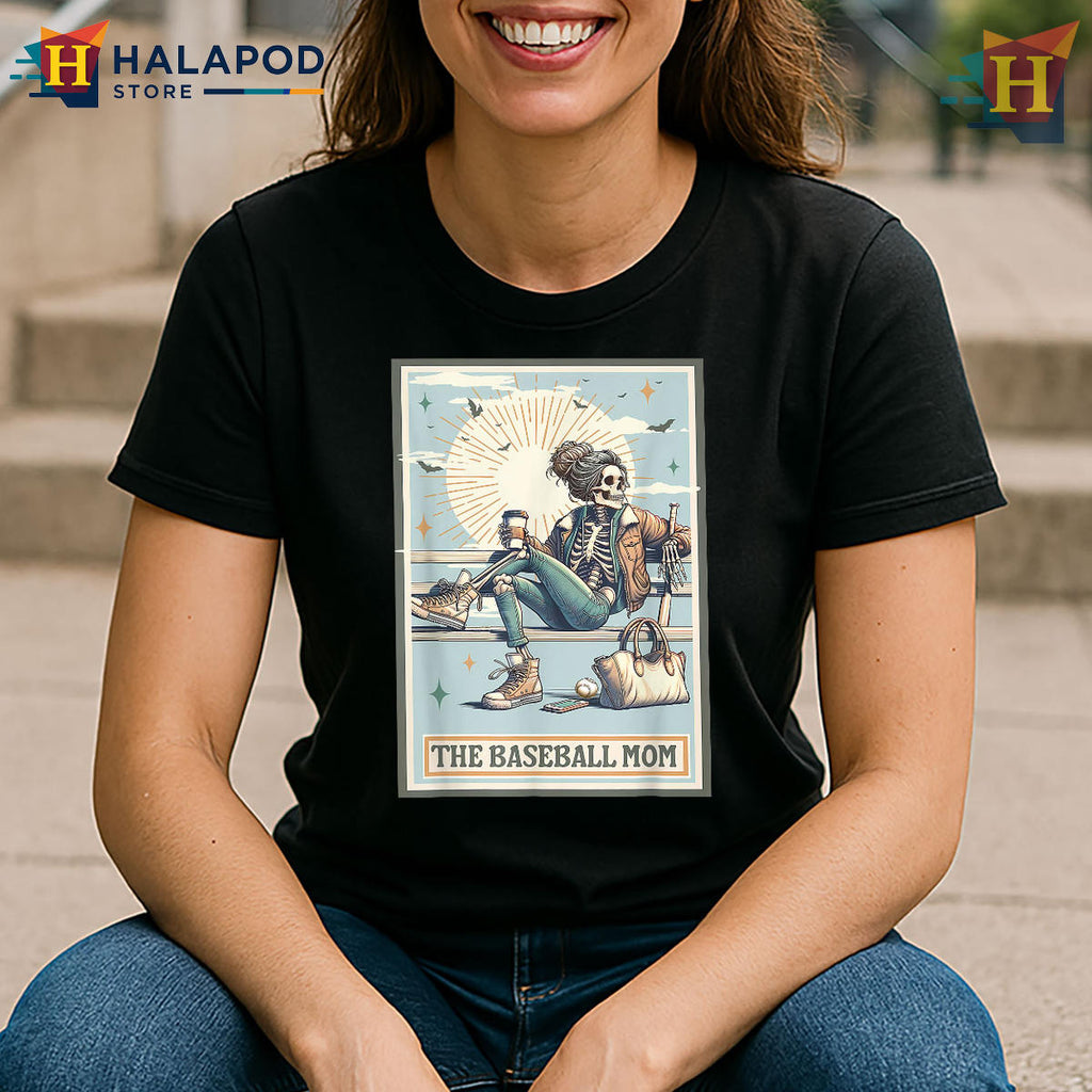 Baseball Mama Skeleton Tarot Mama T Shirt