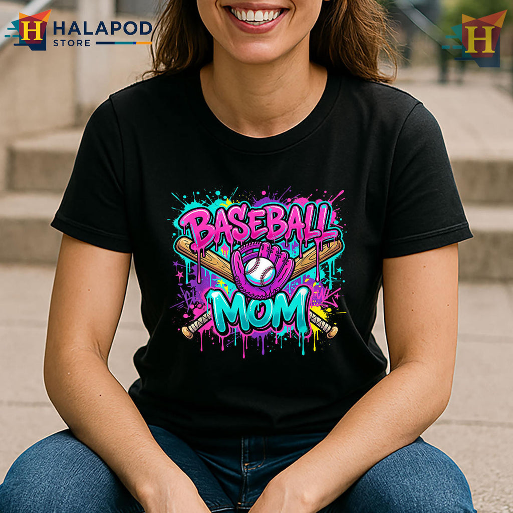 Dripping Baseball Mom T-Shirt Sport Mama Mothers Day Women