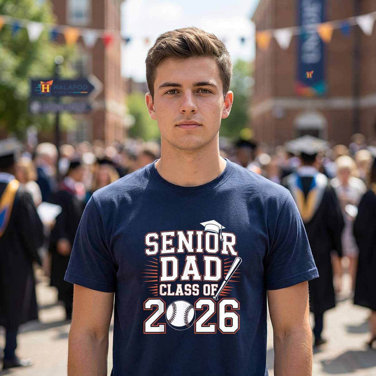 Baseball Senior Dad 2026 T-Shirt Class Of Graduate Graduation Graphic For Womens