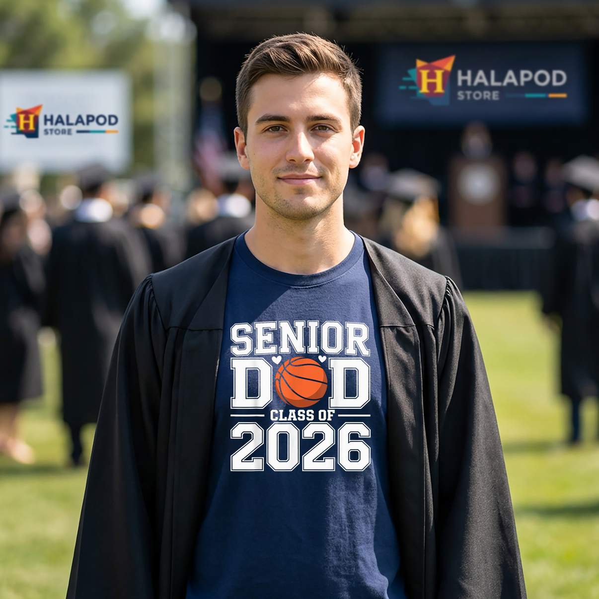 Basketball Dad Class Of 2026 Shirt Cute Senior Graduation Graphic Design Mens