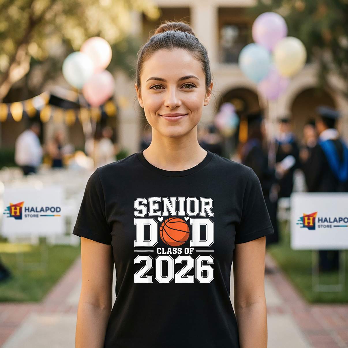 Basketball Dad Class Of 2026 TShirt Cute Senior Graduation Graphic Design Mens