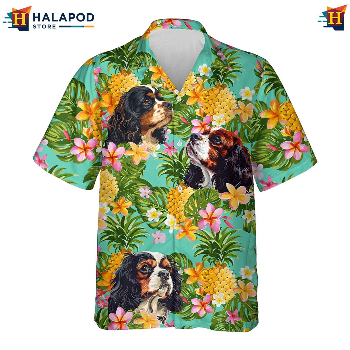 Basset Dog Hawaiian Shirt Mens Tropical Summer Casual Beach Button Down Tops