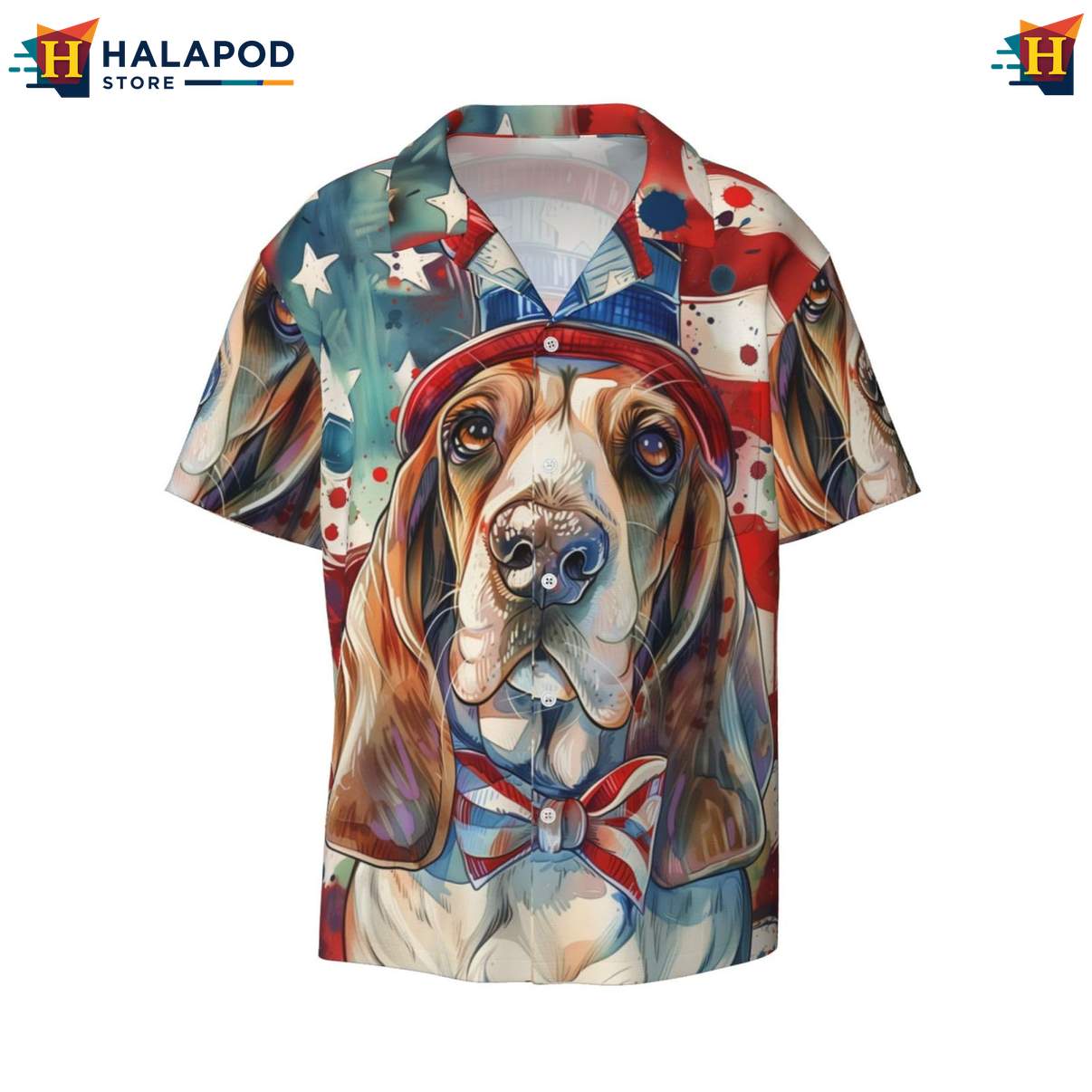 Basset Hound Hawaiian Shirt Mens Dog Pattern Summer Casual Beach Button Down