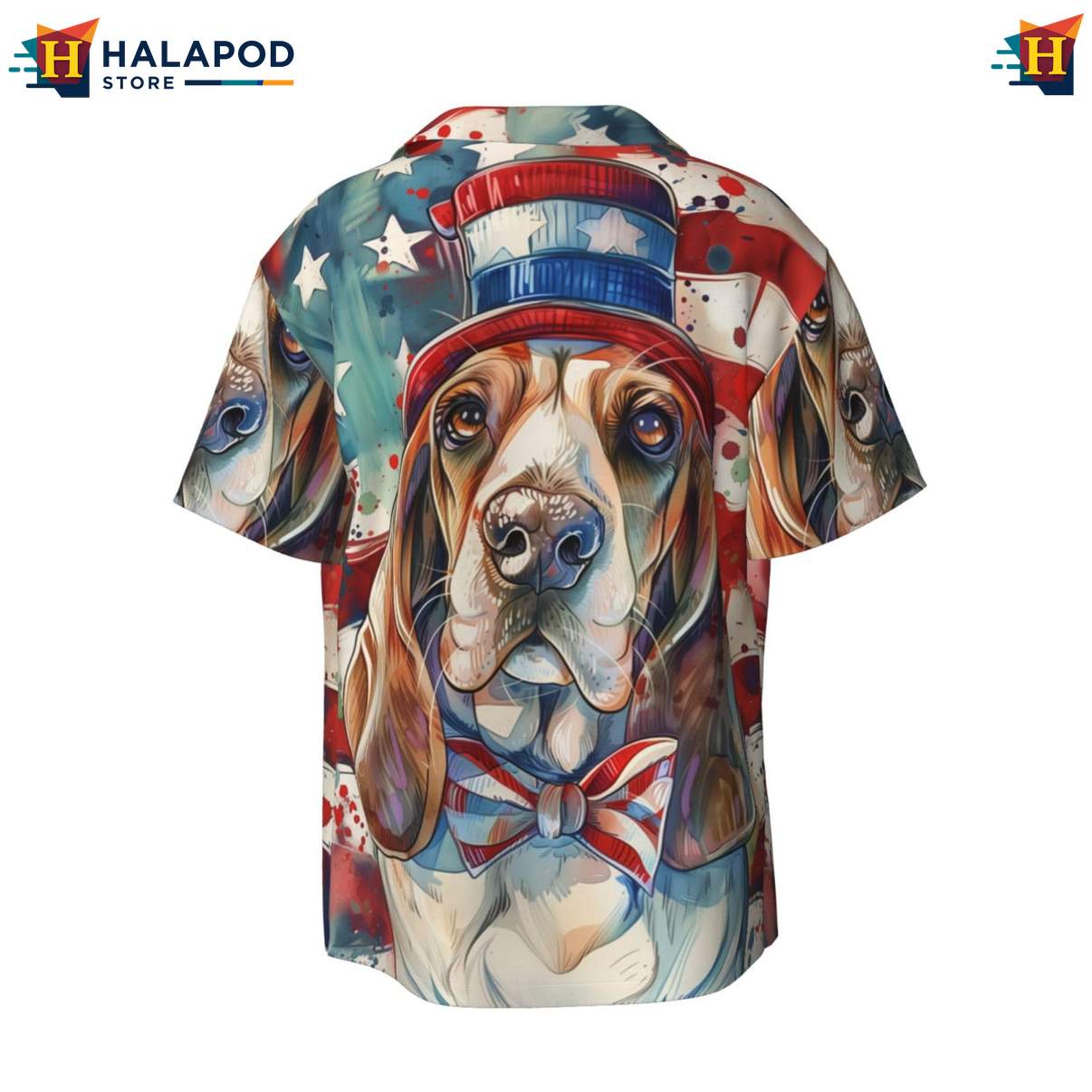 Basset Hound Tropical Shirt Mens Dog Pattern Summer Casual Beach Button Down