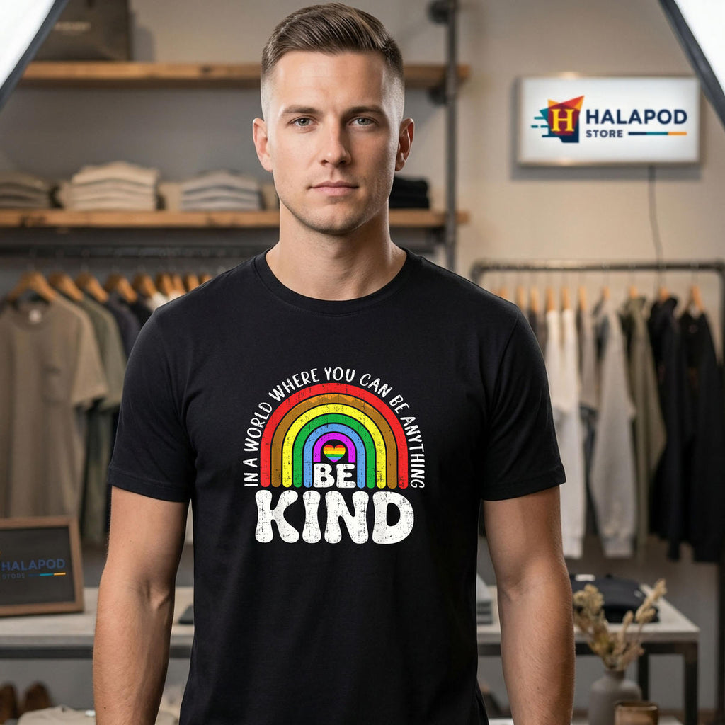 Be Kind Cute Rainbow Support Shirt 2026 LGBT Gay Pride Women Fan Apparel Gear