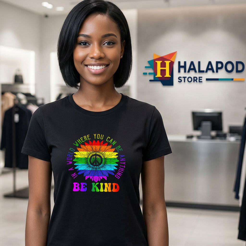 Be Kind Sunflower Rainbow Flag Shirt 2026 LGBTQ Gay Pride Women Girls Apparel