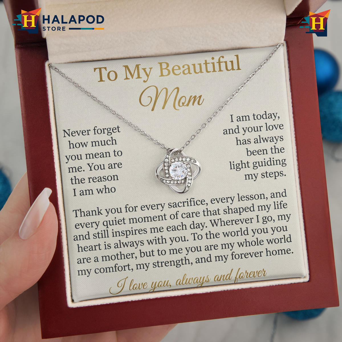 Beautiful Mom Message Card Jewelry - My Forever Home Mothers Day 2026