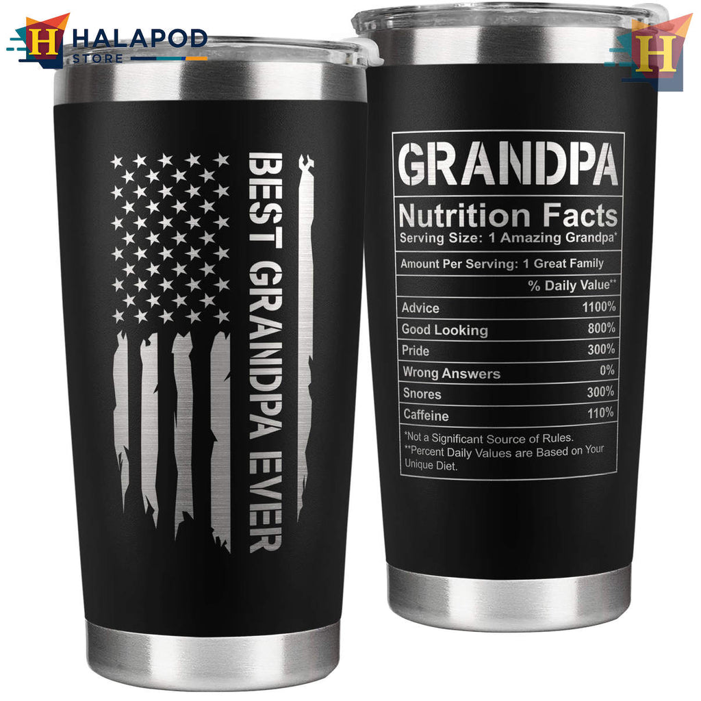 Best Grandpa Ever Birthday Tumbler 2026 Fathers Day Gift From Grandchildren