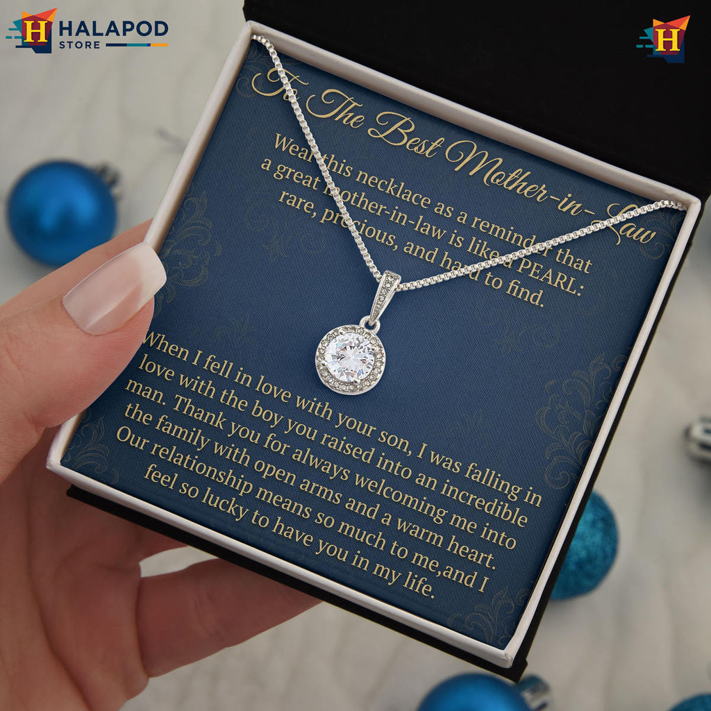 Best Mother In Law Keepsake   Rare Pearl Message Card Pendant   Birthday Gift 2026