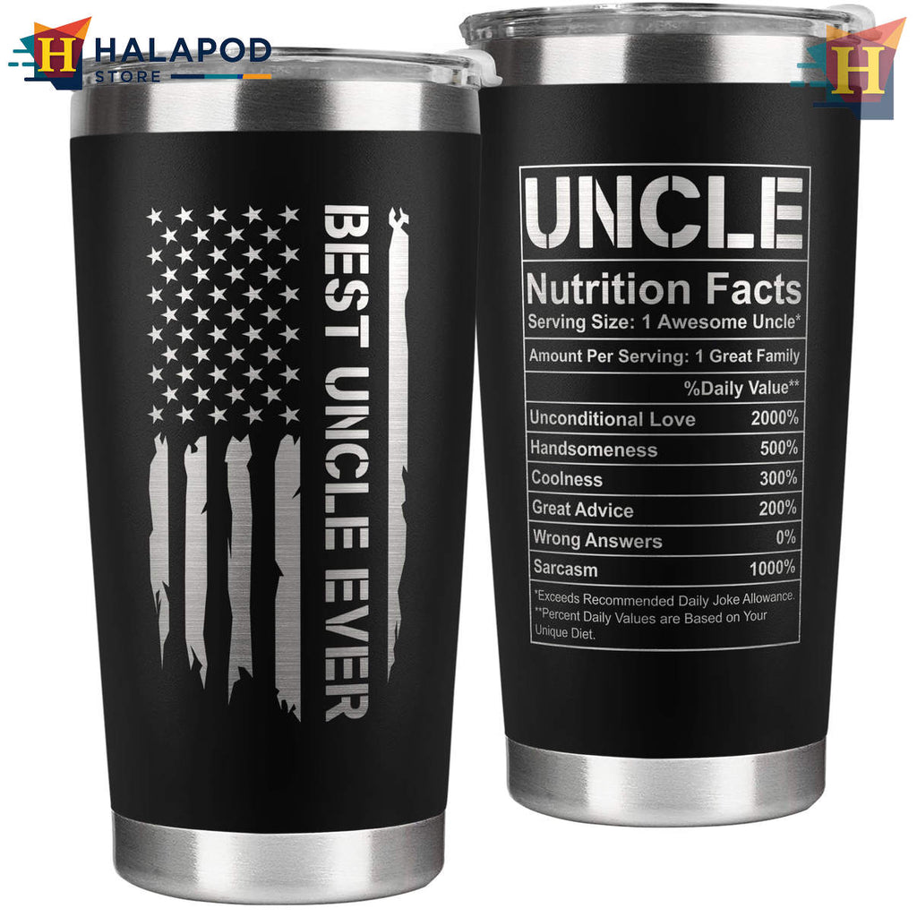 Best Uncle Ever Fathers Day Tumbler 2026 Birthday Gift From Niece Nephew