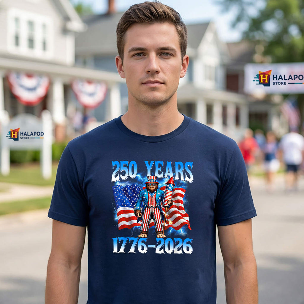 Bigfoot 250th Anniversary USA Shirt Patriotic 250 Years American 4th July