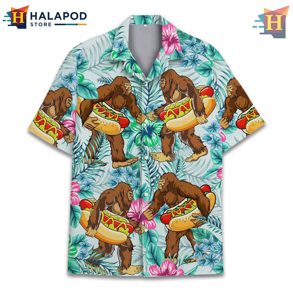 Bigfoot Casual Hawaiian Shirt 2026 Tropical Summer Beach Mens Fan Apparel Gear