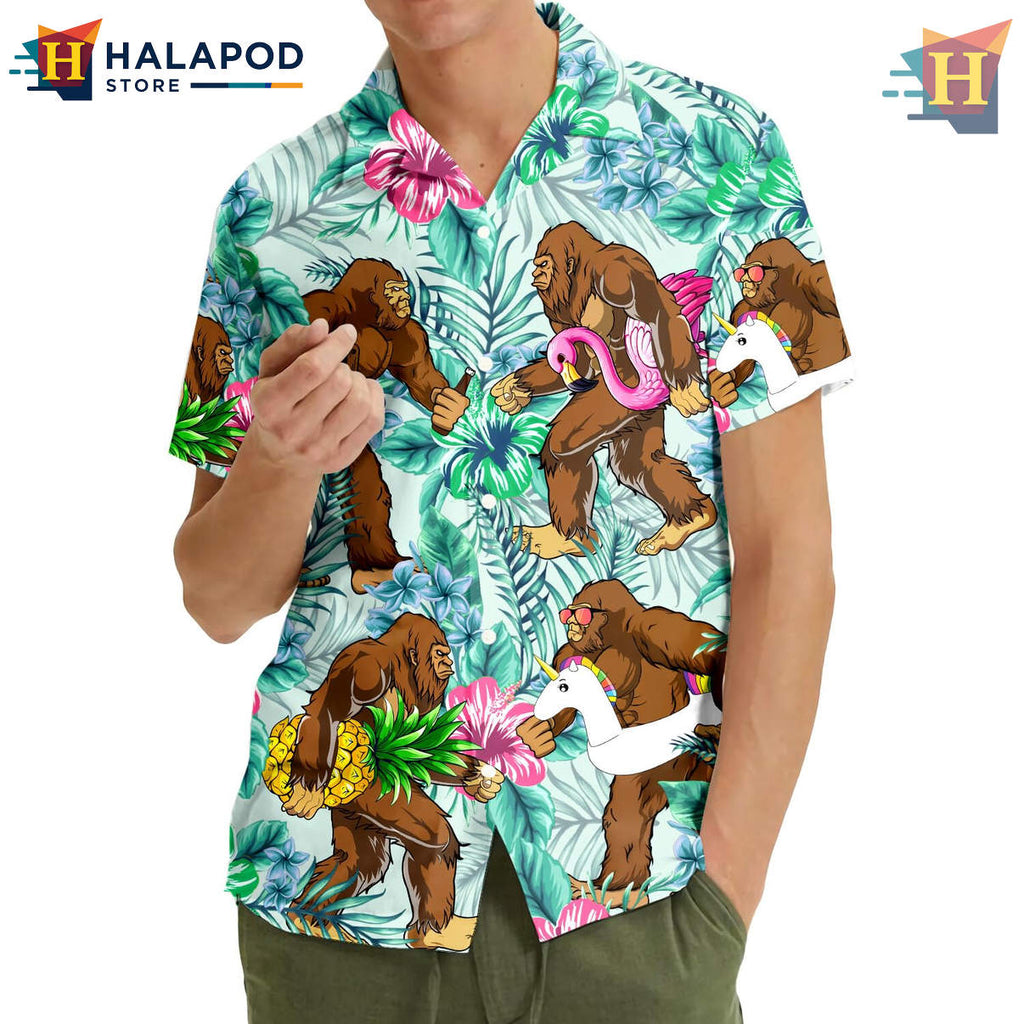 Bigfoot Summer Beach Hawaiian Shirt 2026 Tropical Casual Mens Fan Apparel Gear