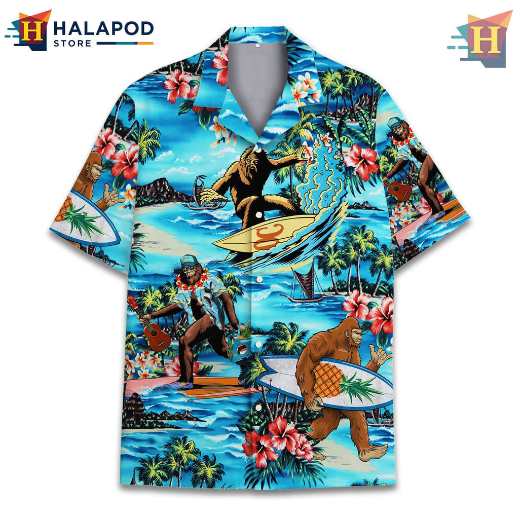Bigfoot Tropical Summer Hawaiian Shirt 2026 Beach Casual Mens Fan Apparel Gear
