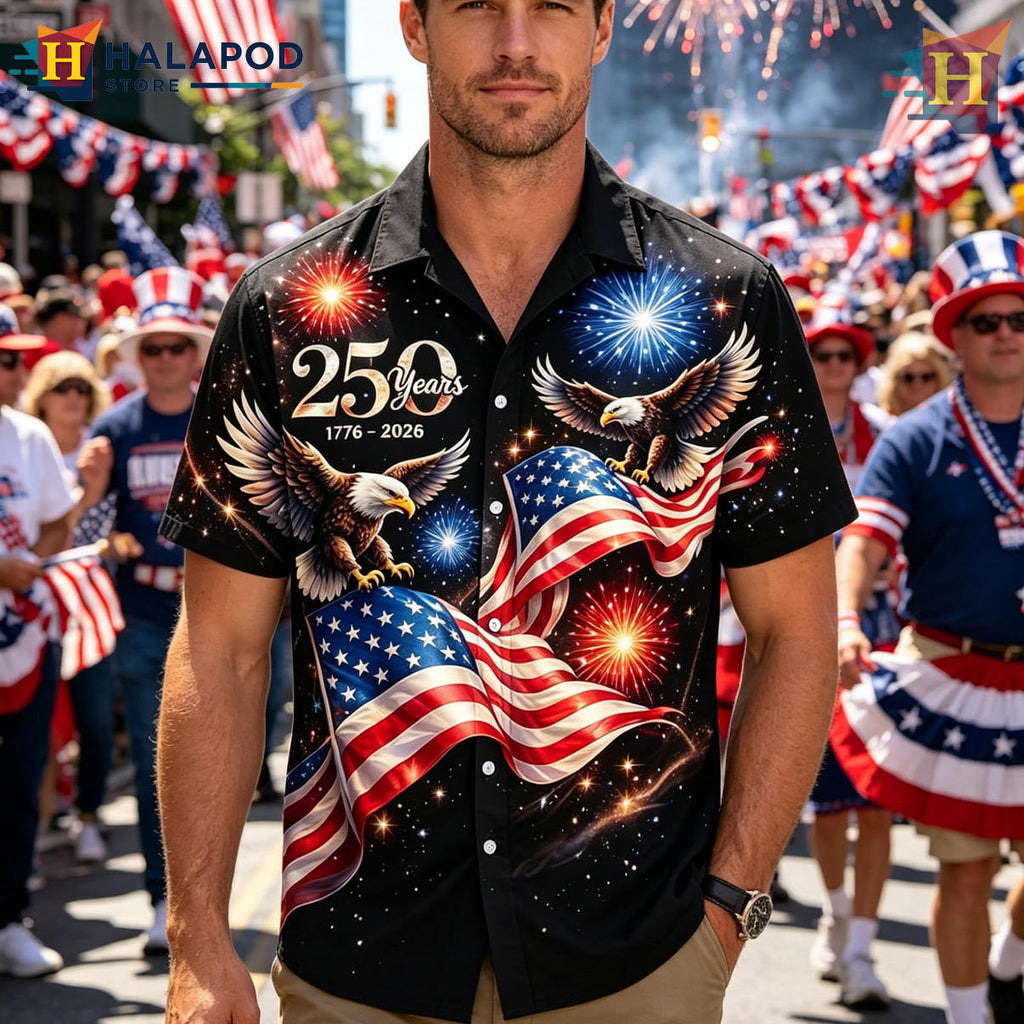 Black America 250th Hawaiian Shirt 2026 Patriotic Fathers Independence Gear