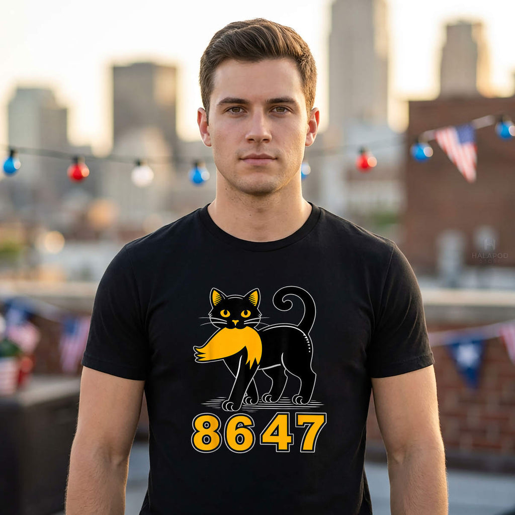 Black Cat Mystery Numbers Shirt With 86 47 Vintage Funny Pet Lover Graphic