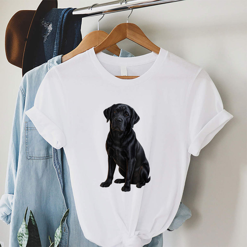 Black Lab Mom And Dad Shirt Labrador Retriever Funny Dog Casual Graphic Womens