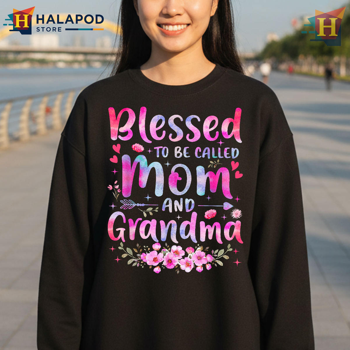 Blessed To Be Called Mom And Grandma Flowers Mother's Day T Shirt