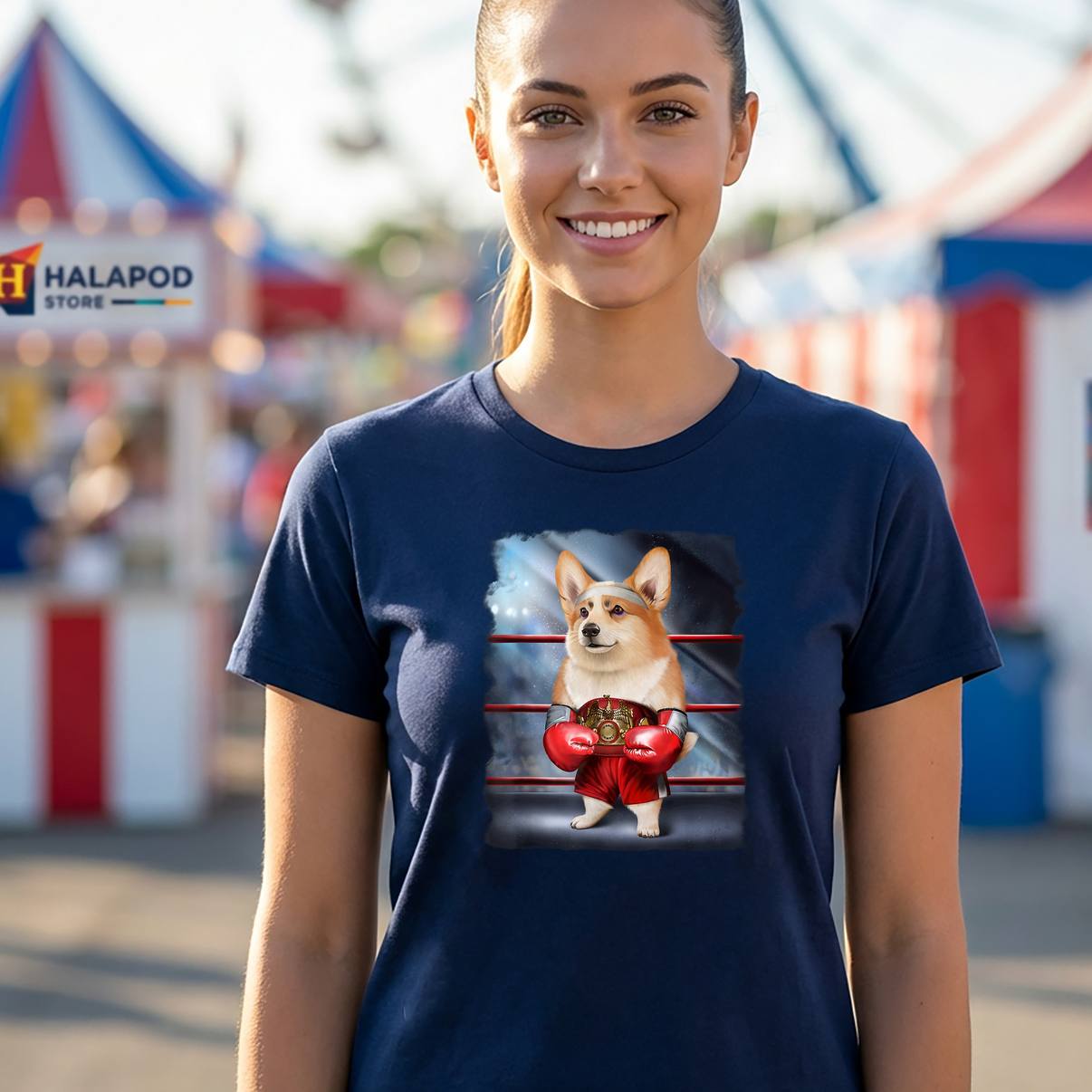 Boxing Champion Welsh Corgi Tee Shirt Fighter Dog Sports Fan Graphic For Men