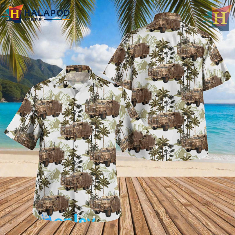 British Army Mastiff Military Artwork On Mens Funny Hawaiian Shirt Bold Look