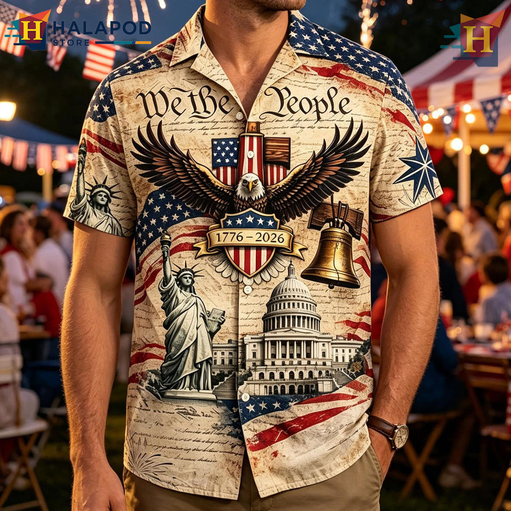 Brown America 250th Hawaiian Shirt 2026 Patriotic Fathers Independence Gear