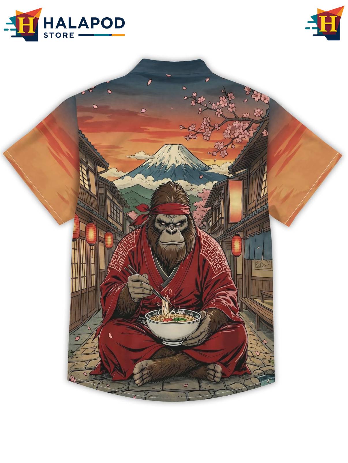 Brown Gorilla Japanese Tropical Shirt Tropical Beach Short Sleeve Casual