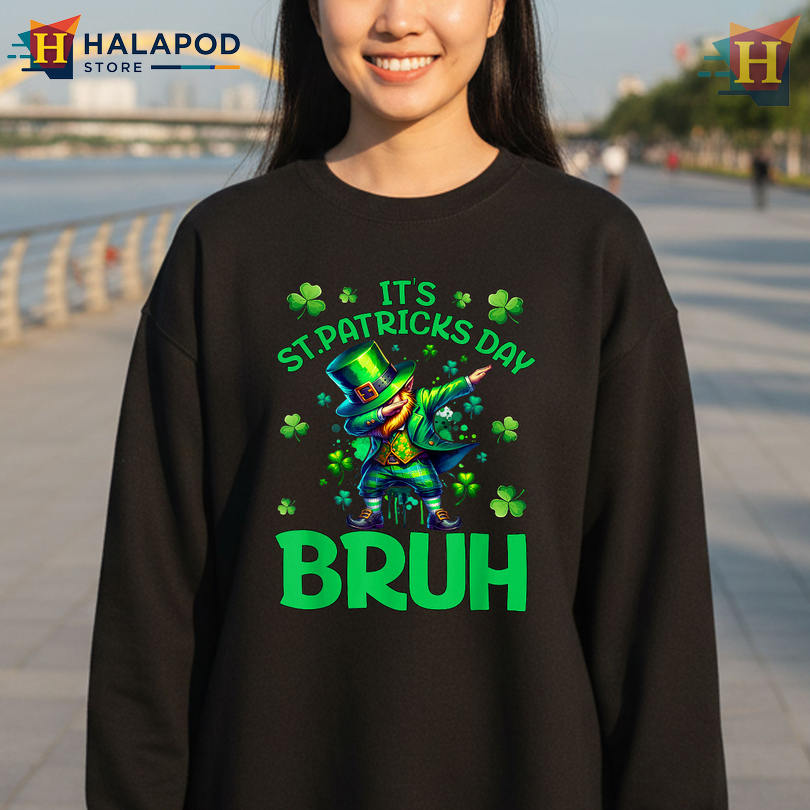 Bruh Leprechaun Classic Meme Tee Women's Saint Patricks Day T Shirts Youth Holiday Fun