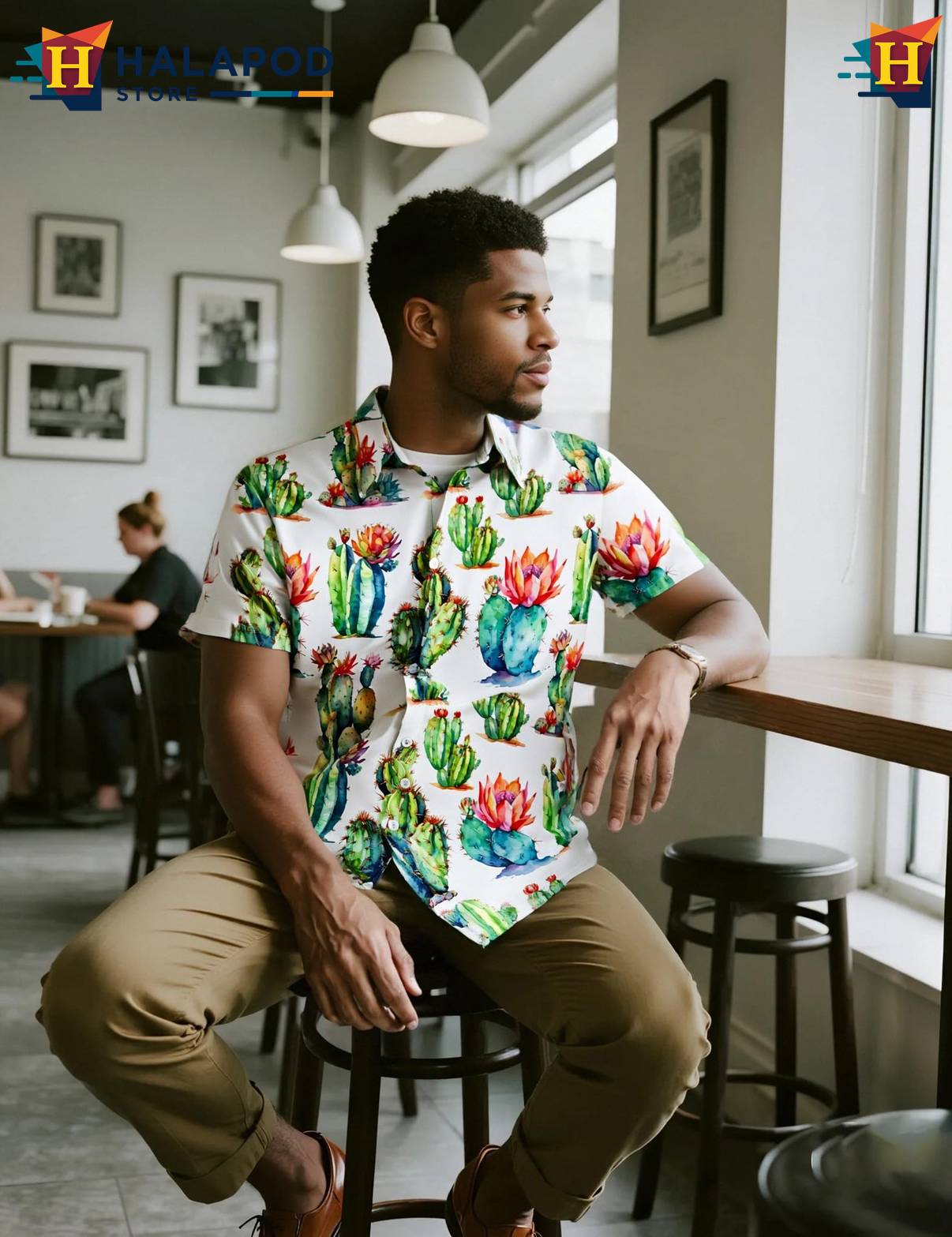 Cactus Tropical Tropical Shirt Mens Aloha Beach Button Down Short Sleeve