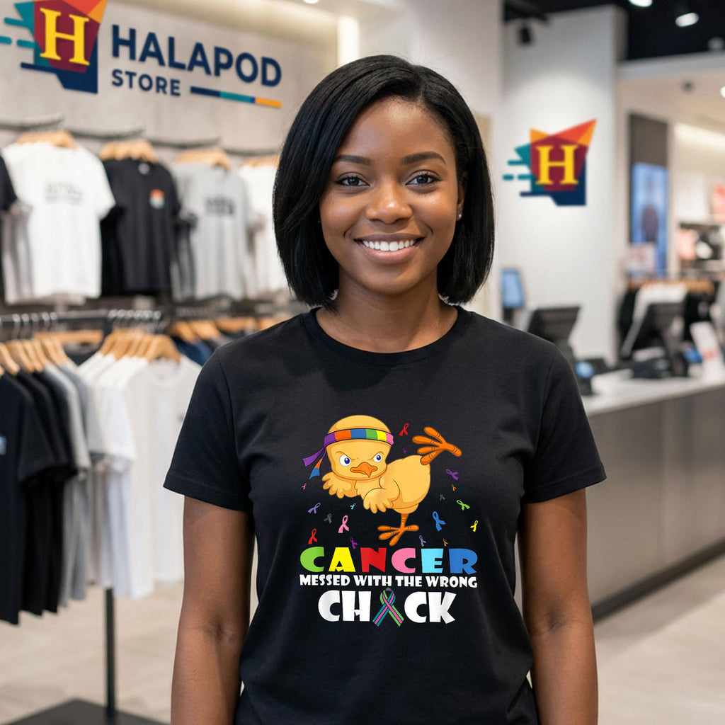 Cancer Messed With Wrong Chick Shirt 2026 Funny Fighter Graphic Fan Apparel
