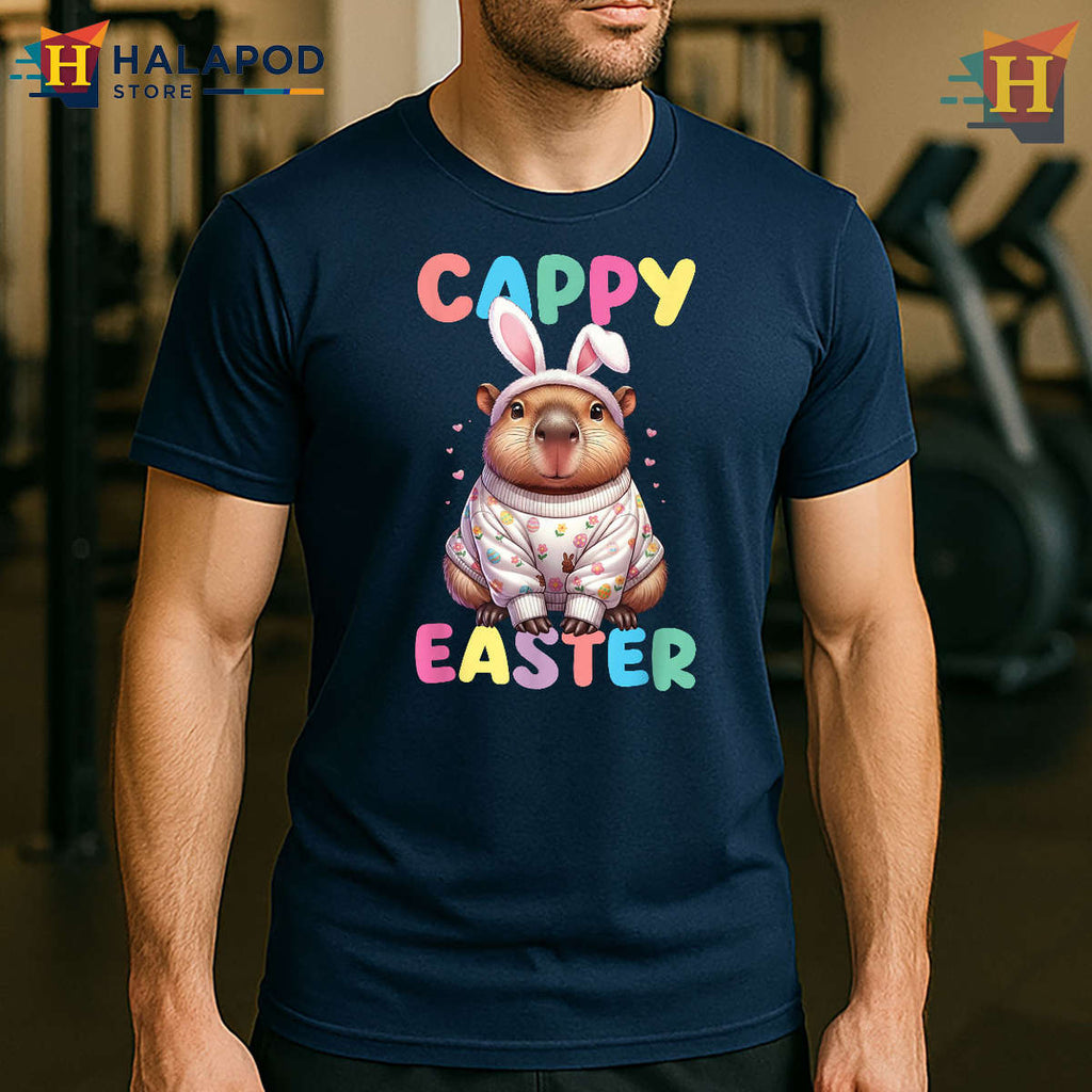 Cappy Easter Capybara Meme Graphic Funny Easter Shirts Trendy Style