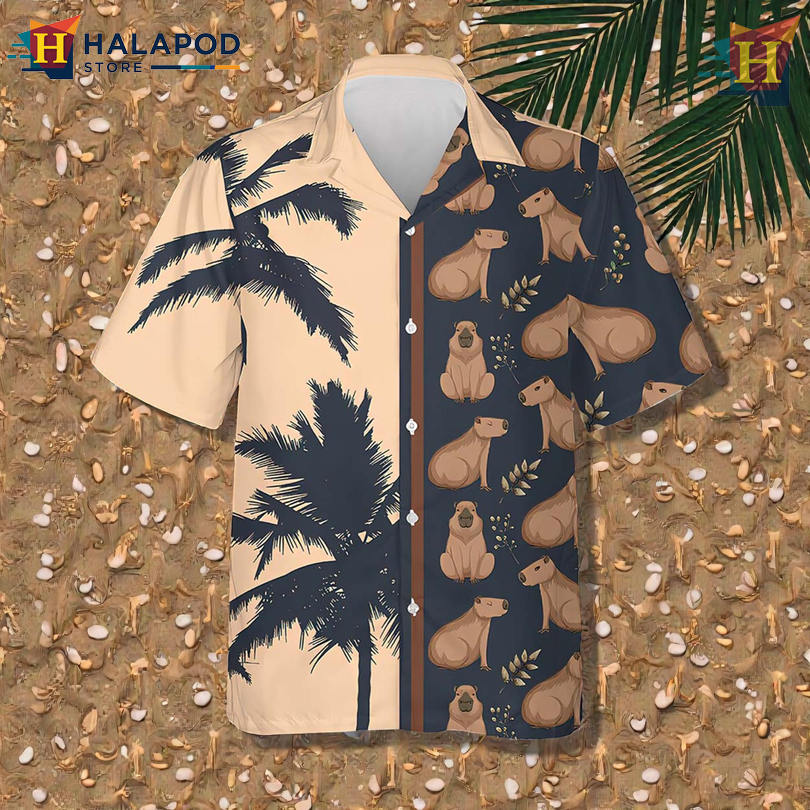 Capybara Summer Theme Tropical Hawaiian Shirt with Playful Outdoor Vibes