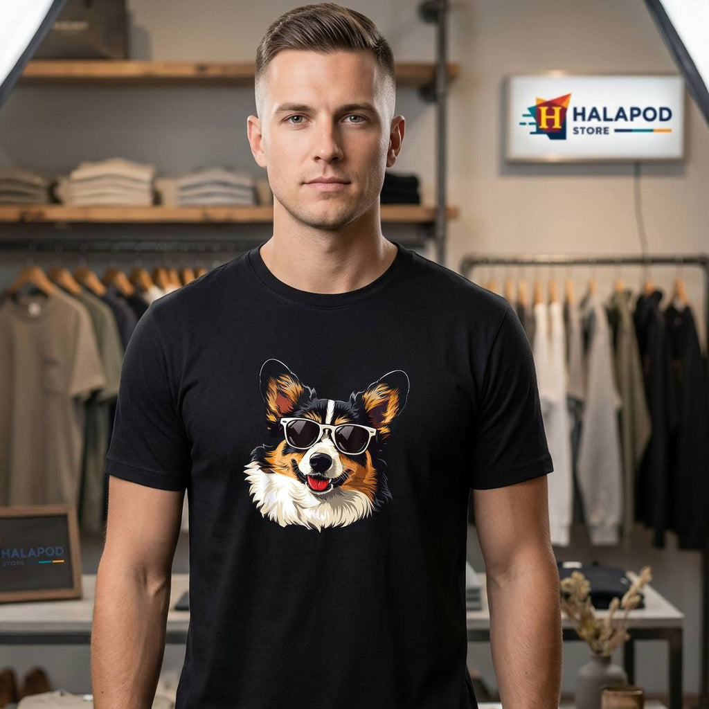 Cardigan Welsh Corgi Dog Shirt Sunglasses Funny Pet Animal Graphic Mens