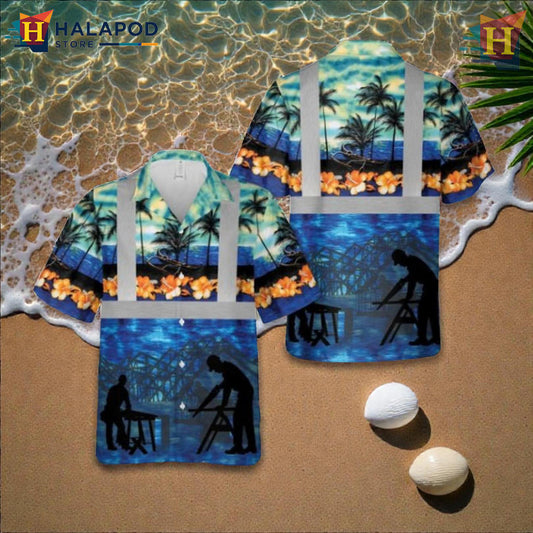 Carpenter Tropical Tools Personalized Hawaiian Shirt for Creative Summer Wear