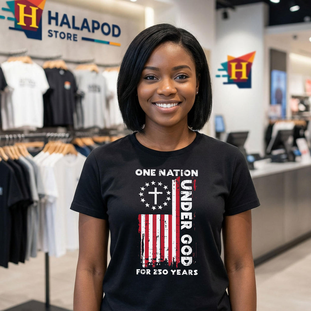 Christian God American Flag Shirt 2026 USA 250th Anniversary 4th Of July Fan