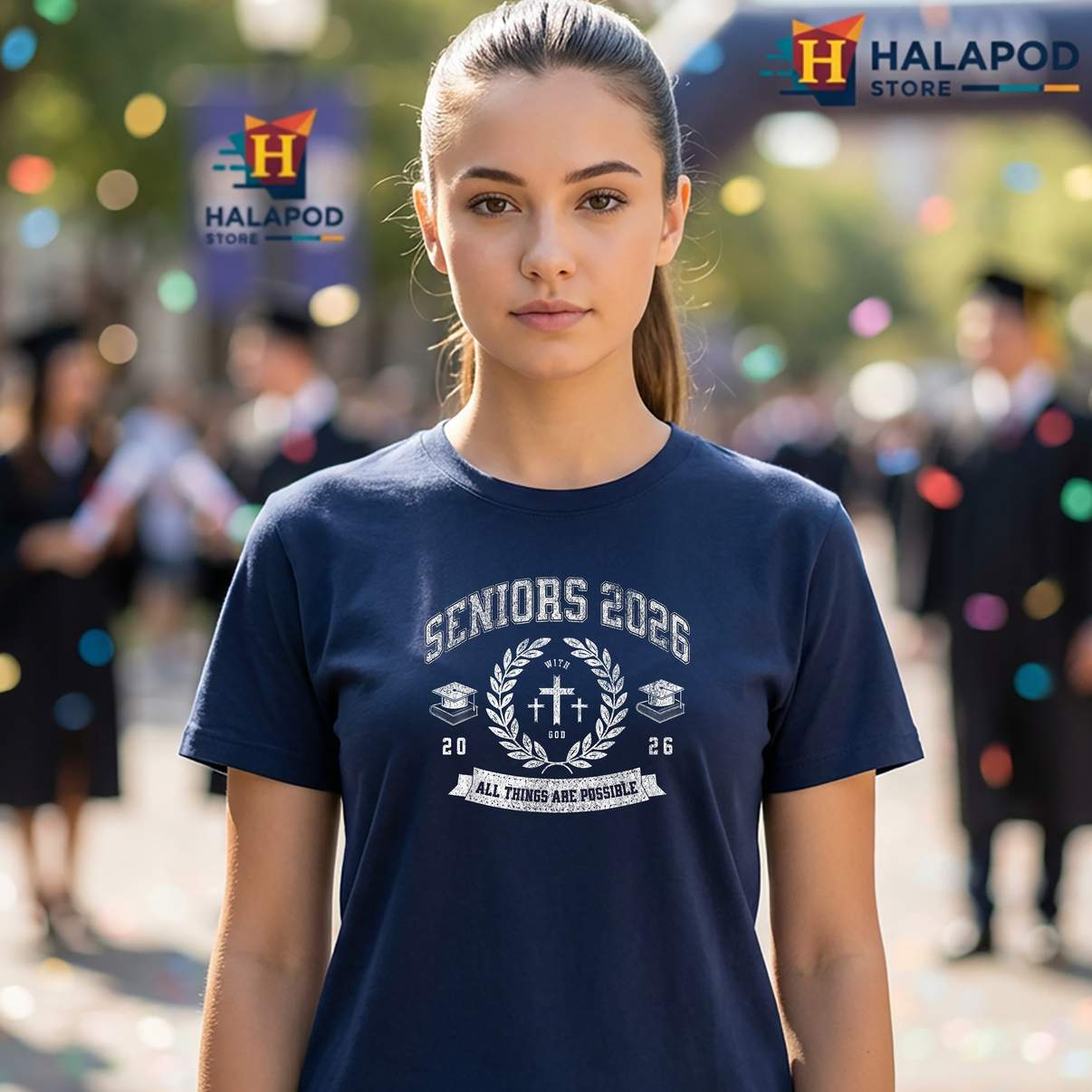 Christian Senior 2026 TShirt Class Of Religious Graduation Graphic For Mens Top