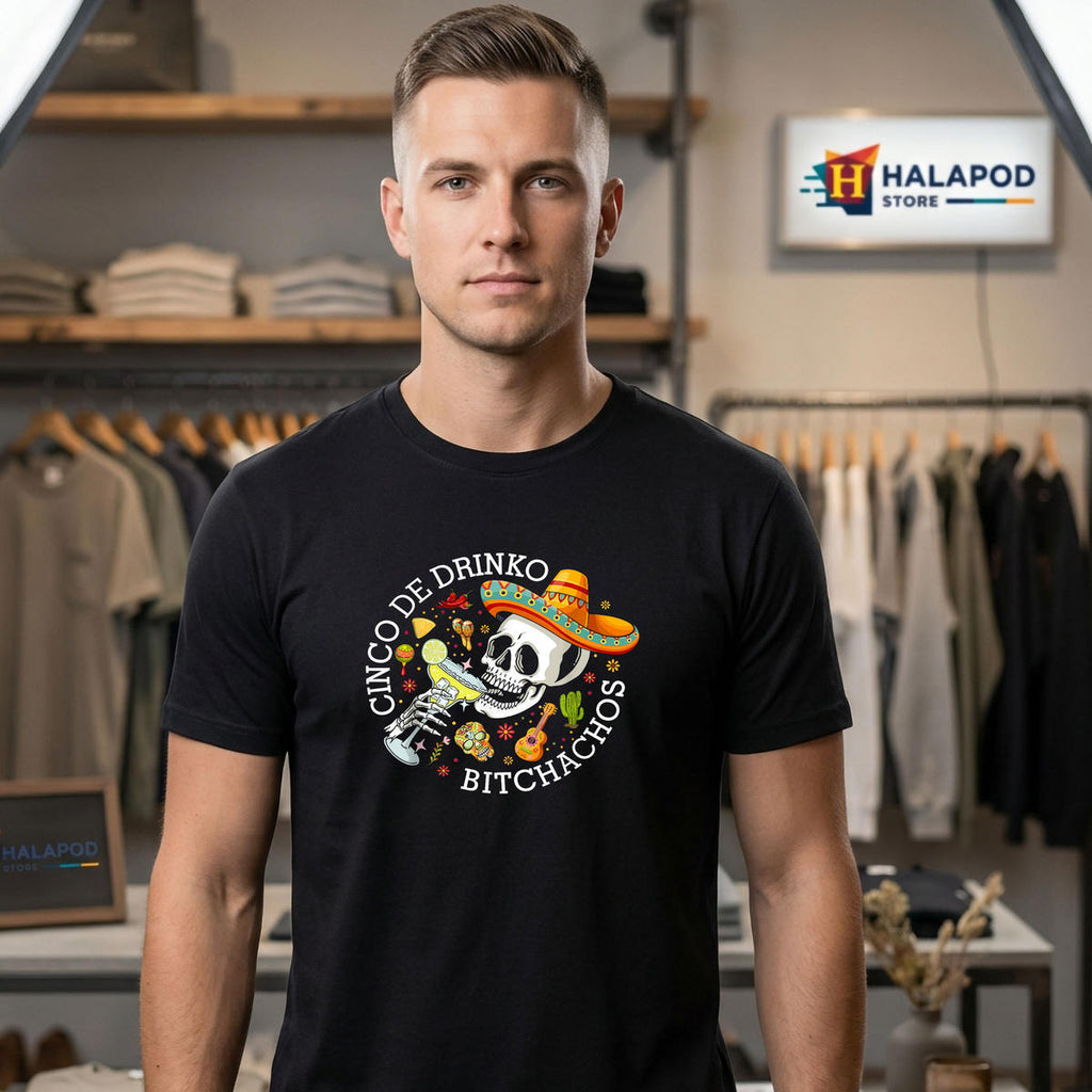 Cinco De Drinko Sombrero Shirt 2026 Bitchachos Drinking Men Women Skull Gear
