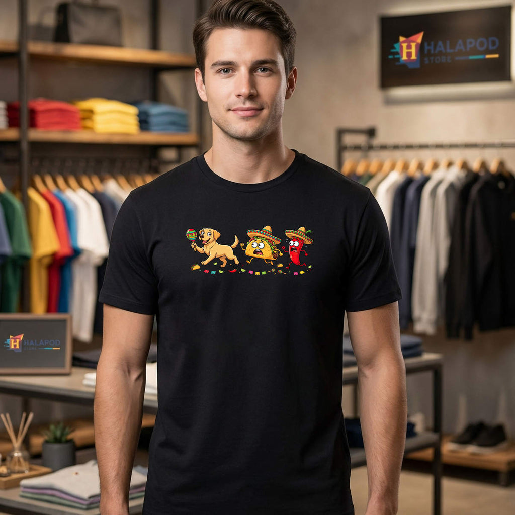 Cinco De Mayo Labrador Retriever Dog Shirt Mexican Funny Graphic Casual Mens
