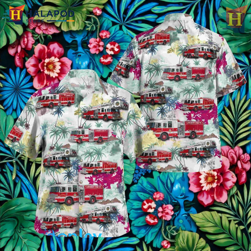 Colorado Longmont Fire Department Family Aloha Wear for Patriotic Summer Outings