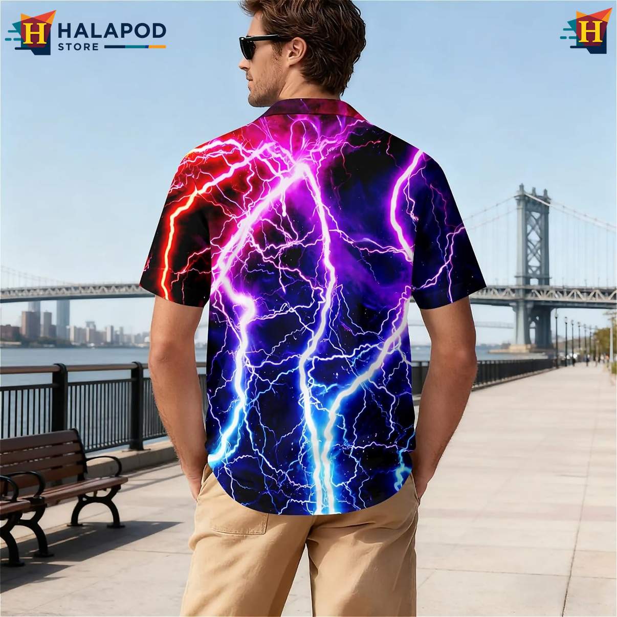 Colorful Lightning Tropical Tropical Shirt Short Sleeve Floral Apparel